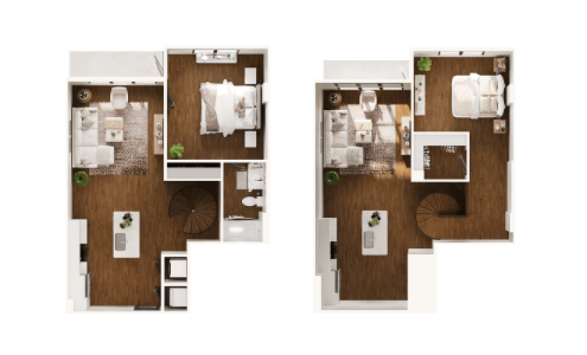 LOFT - TH9 - 1 bedroom floorplan layout with 1 bathroom and 1101 square feet