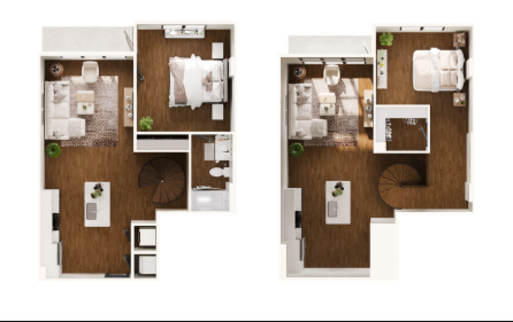 LOFT - TH9 - 1 bedroom floorplan layout with 1 bathroom and 1101 square feet