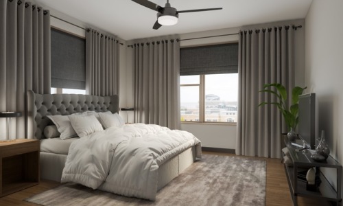 Bedroom options to fit every lifestyle bedroom with bed and ceiling fan