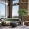 a living room with a large window